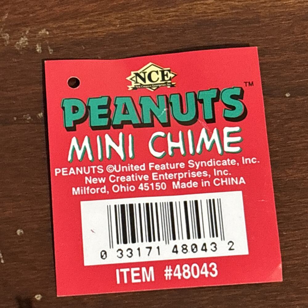 Vintage Peanuts Snoopy Woodstock Christmas Santa Mini Wind Chime In Box NCE 1996 - Picture 6 of 12